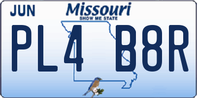 MO license plate PL4B8R
