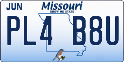 MO license plate PL4B8U