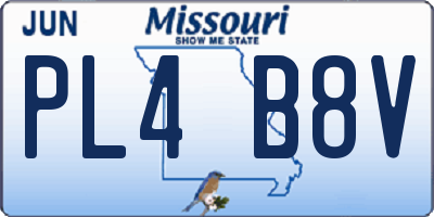 MO license plate PL4B8V