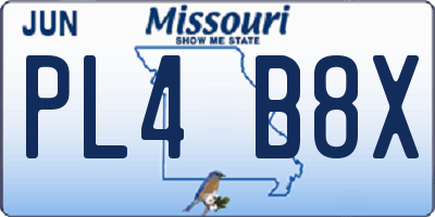 MO license plate PL4B8X