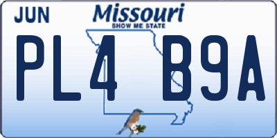 MO license plate PL4B9A