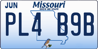 MO license plate PL4B9B