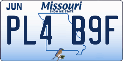 MO license plate PL4B9F