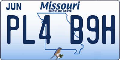 MO license plate PL4B9H