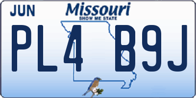 MO license plate PL4B9J