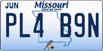 MO license plate PL4B9N