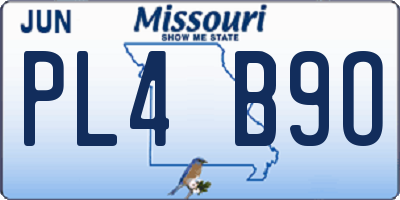MO license plate PL4B9O