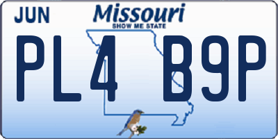 MO license plate PL4B9P
