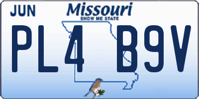 MO license plate PL4B9V