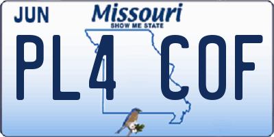 MO license plate PL4C0F