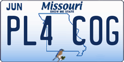 MO license plate PL4C0G