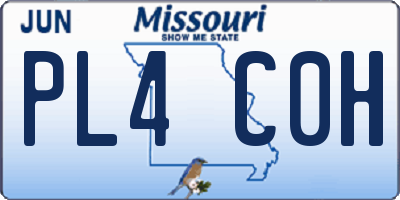 MO license plate PL4C0H