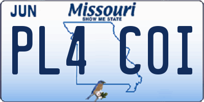 MO license plate PL4C0I
