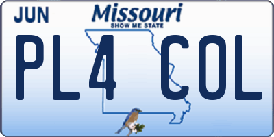 MO license plate PL4C0L
