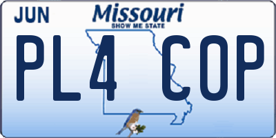 MO license plate PL4C0P