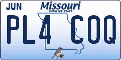 MO license plate PL4C0Q