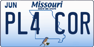 MO license plate PL4C0R