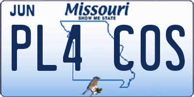 MO license plate PL4C0S