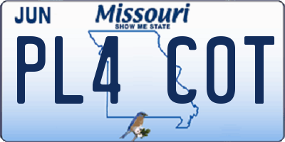 MO license plate PL4C0T