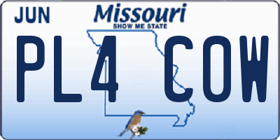 MO license plate PL4C0W