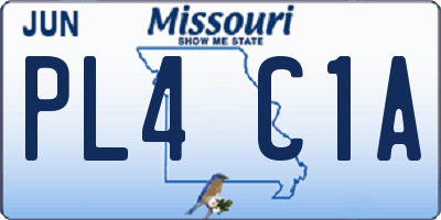 MO license plate PL4C1A