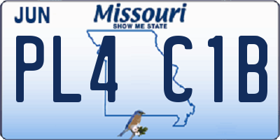 MO license plate PL4C1B