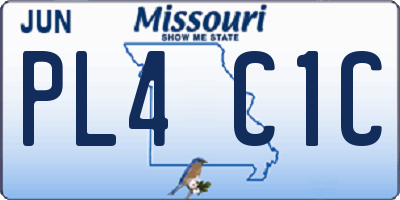 MO license plate PL4C1C