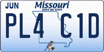 MO license plate PL4C1D