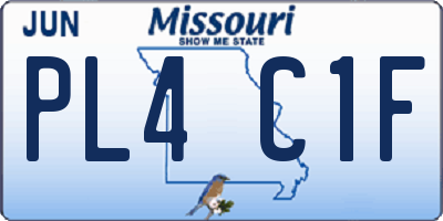 MO license plate PL4C1F
