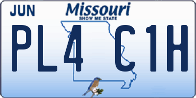 MO license plate PL4C1H