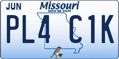 MO license plate PL4C1K