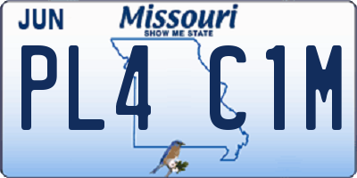 MO license plate PL4C1M