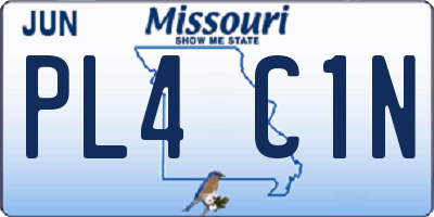 MO license plate PL4C1N