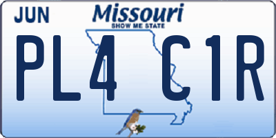 MO license plate PL4C1R