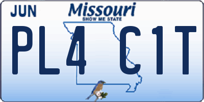 MO license plate PL4C1T