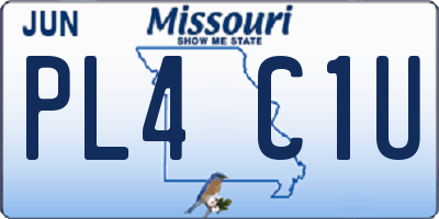 MO license plate PL4C1U