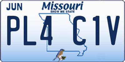 MO license plate PL4C1V