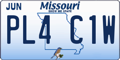 MO license plate PL4C1W