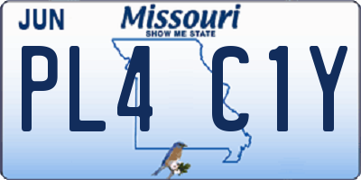 MO license plate PL4C1Y