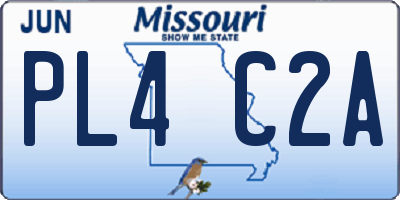 MO license plate PL4C2A