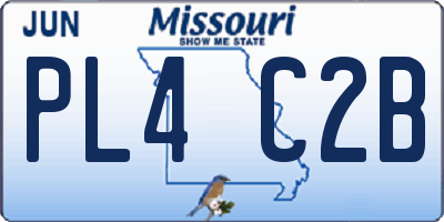 MO license plate PL4C2B