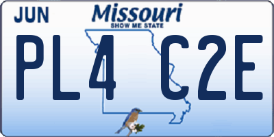 MO license plate PL4C2E