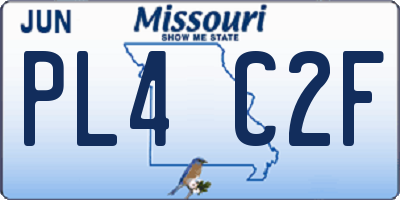 MO license plate PL4C2F