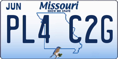 MO license plate PL4C2G