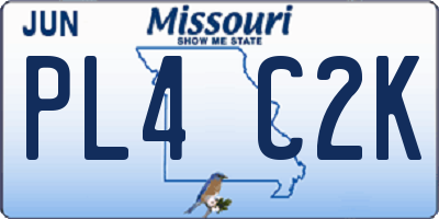MO license plate PL4C2K