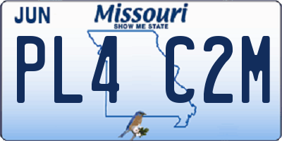 MO license plate PL4C2M