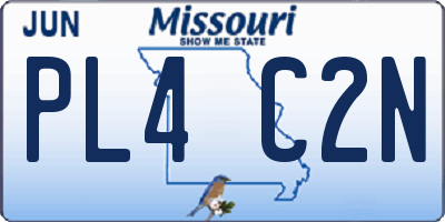 MO license plate PL4C2N