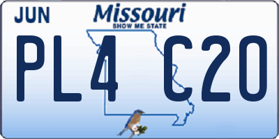 MO license plate PL4C2O