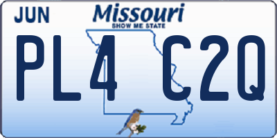 MO license plate PL4C2Q