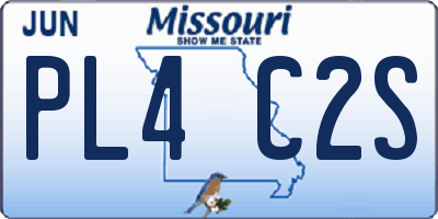 MO license plate PL4C2S